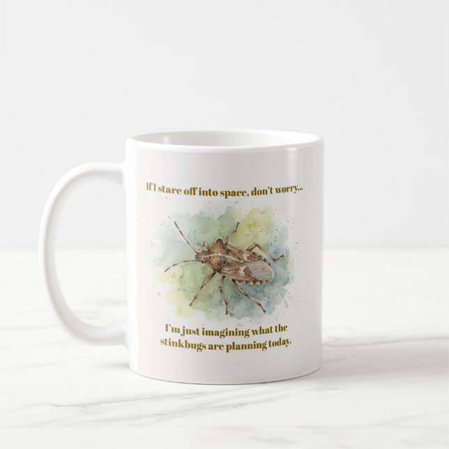 Caneca De Café Stink bug Gifts Funny Brown Marmorated Stinkbug  (Esquerda)