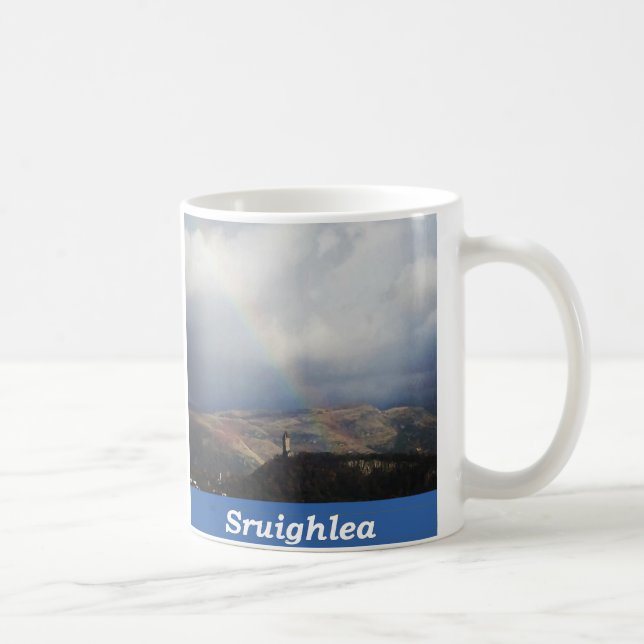 Caneca De Café Stirling | Sruighlea Rainbow sobre o Monumento Wal (Direita)