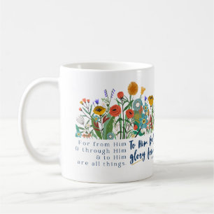 Caneca De Café Stoa Floral Romans 11:36