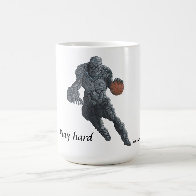 Caneca De Café Stone Golem Jogando Mug De Basquete (Centro)