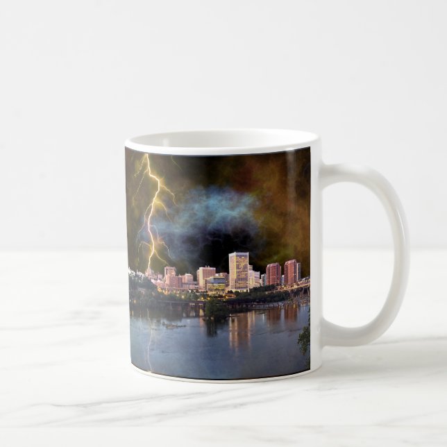 Caneca De Café Stormy Richmond Skyline (Direita)
