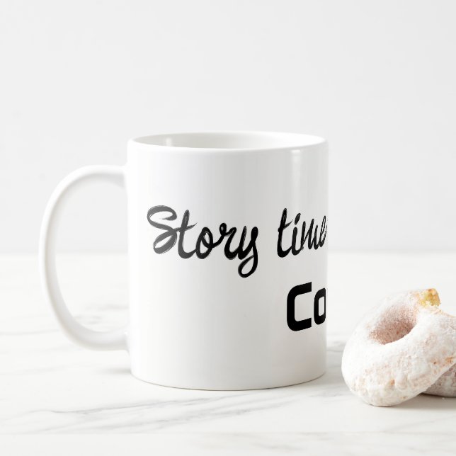 Caneca De Café Story Time Begins with Coffee Mugs  (Com Donut)