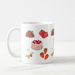 Caneca De Café Strawberry Delights – Cute Illustration of Berries