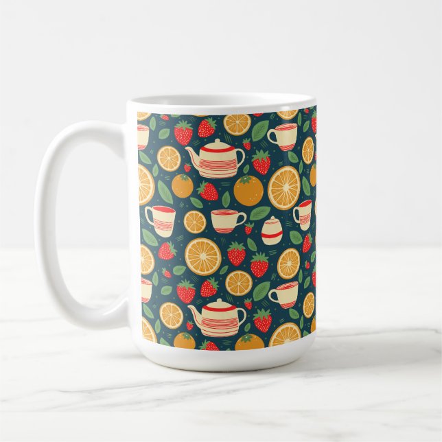 Caneca De Café Strawberry Orange Tea Time (Esquerda)