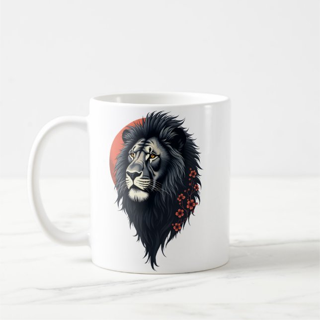 Caneca De Café Strength and delicacy united, a black lion (Esquerda)