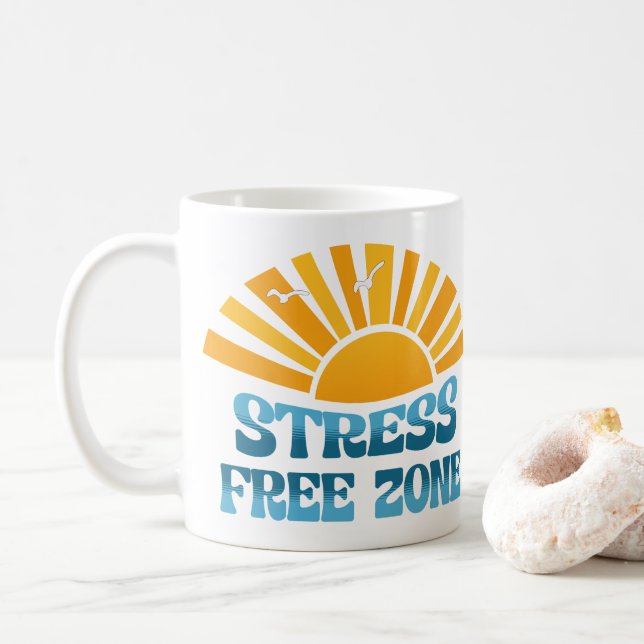 Caneca De Café Stress Free Zone (Com Donut)