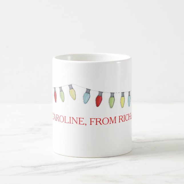 Caneca De Café String das luzes de Natal - Mug editável (Centro)