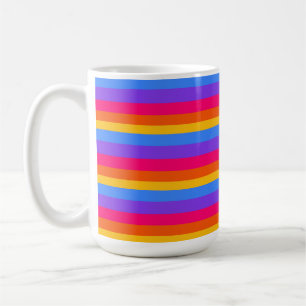 Caneca De Café Stripes Arco-íris