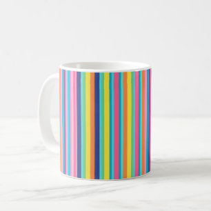 Caneca De Café Stripes Arco-Íris Pastel