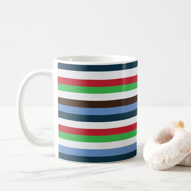 Caneca De Café Stripes Coloridas (Com Donut)