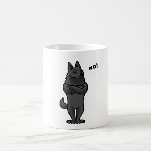 Caneca De Café Stubborn Schipperke Dog engraçado (Centro)