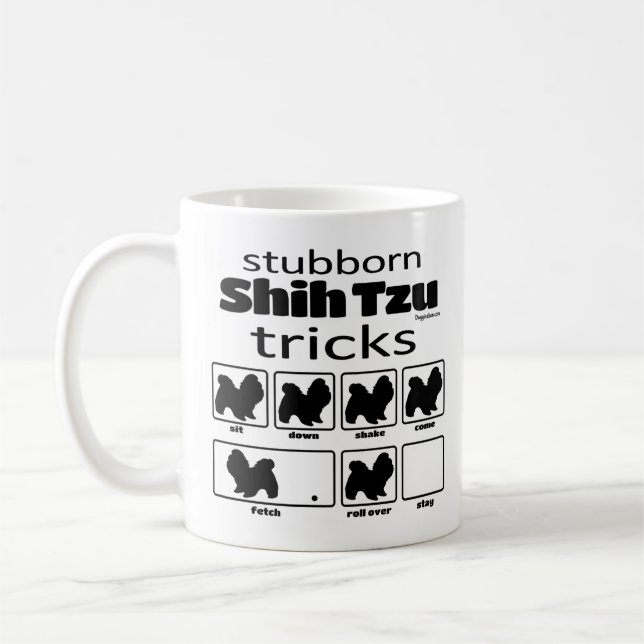 Caneca De Café Stubborn Shih Tzu Tricks (Esquerda)