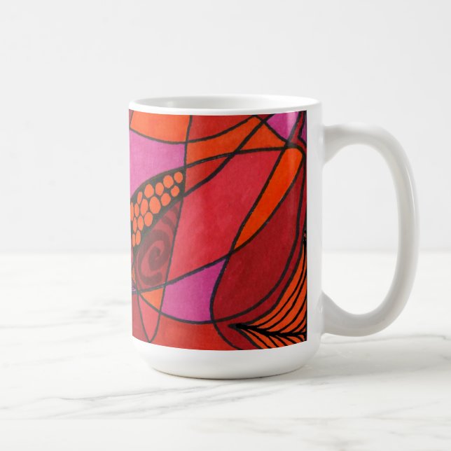 Caneca De Café "Study in Reds" Abstract Design Mug (Direita)