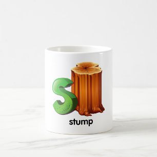 Caneca De Café Stump Alphabet - Letra S, Trechos Divertidos, Arte