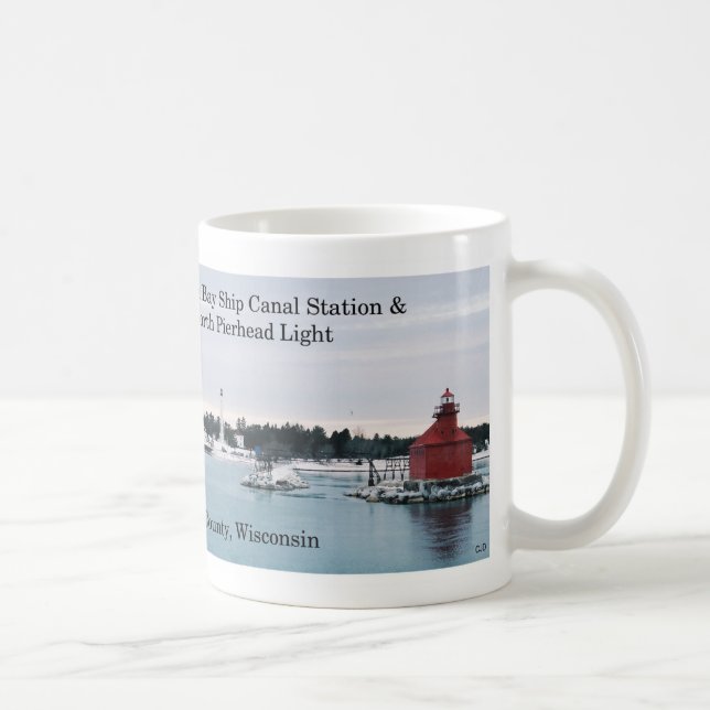 Caneca De Café Sturgeon Bay Canal Lights (Direita)