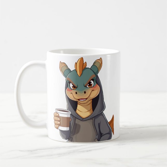 Caneca De Café Stylischer Drache für Kaffeeliebhaber!  (Esquerda)