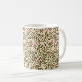Caneca De Café Stylized pink bell-shaped floral pattern