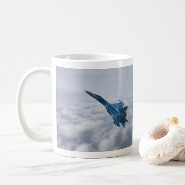 Caneca De Café SU-27 Flandres Acima Das Nuvens (Com Donut)