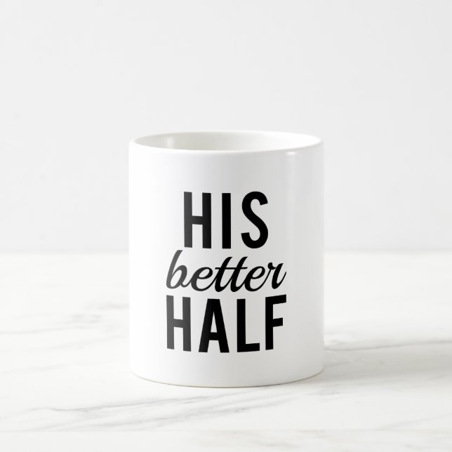 Caneca De Café Sua arte da palavra da melhor metade, design de (Centro)