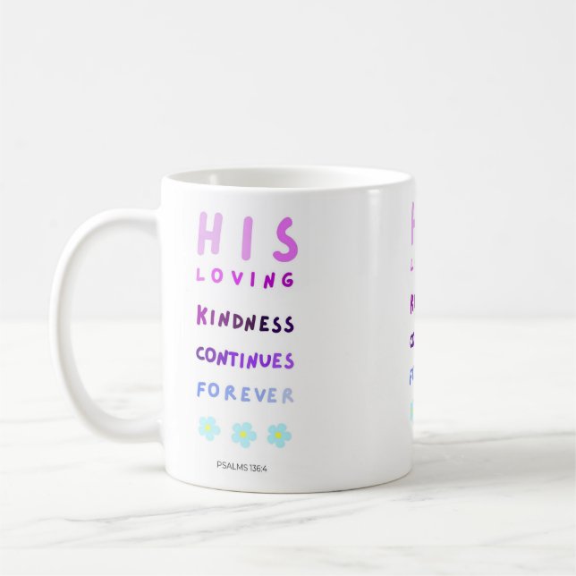 Caneca De Café Sua Bondade Adorável Continua Para Sempre, Jesus (Esquerda)