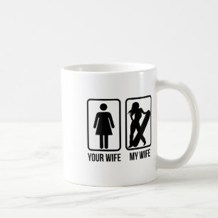 Caneca De Café Sua Esposa, Minha Esposa, Snowboarder - Gif