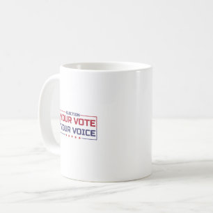 Caneca De Café Sua fonte colorida Vote Sua Voz