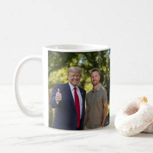 Caneca De Café Sua Foto com o Presidente Donald Trump 2024 Engraç