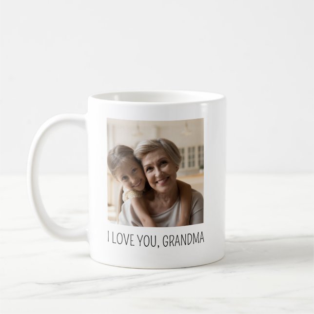Caneca De Café Sua foto com seus avós (Esquerda)