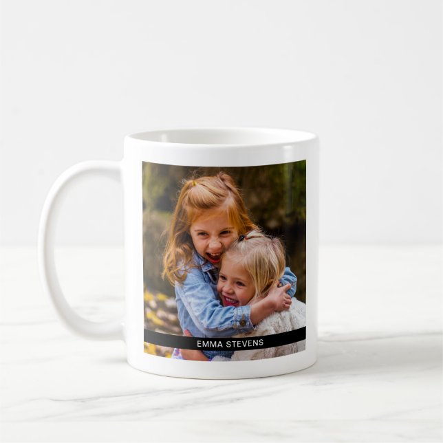 Caneca De Café Sua Foto e Nome Duplo Lado (Esquerda)