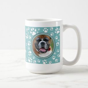 Caneca De Café Sua Foto Pet Memorial Teal Dog Impressão