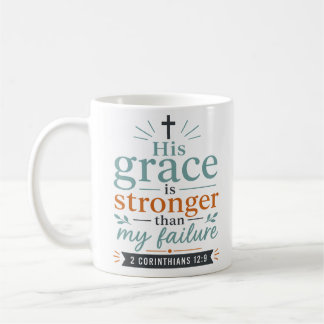 Caneca De Café Sua Graça É Mais Forte Do Que Minha Falha Citação 