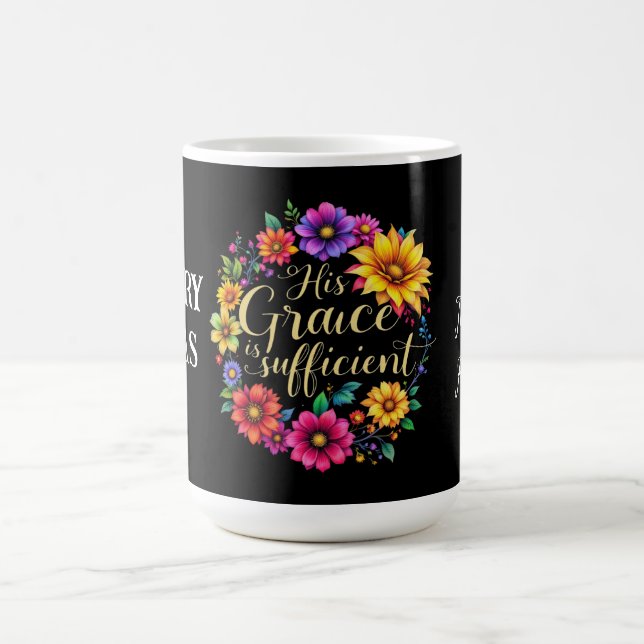 Caneca De Café Sua Graça É Uma Bíblia Inspiradora Suficiente Vers (Centro)