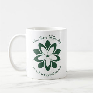 Caneca De Café 🌸 Sua História Floral Promocional Florist Branded