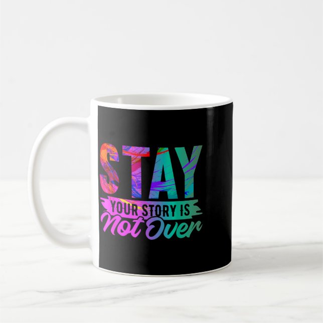 Caneca De Café Sua História Não Terminou Camisa de Prevenção (Esquerda)