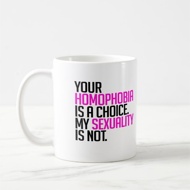 Caneca De Café Sua homofobia é uma escolha (Esquerda)