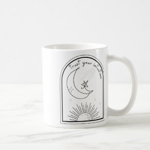 Caneca De Café Sua Intuição Estrelas Lua Abstrato Arte T