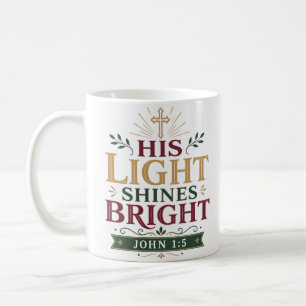 Caneca De Café Sua Luz Brilha Citação de Escritura Matinal
