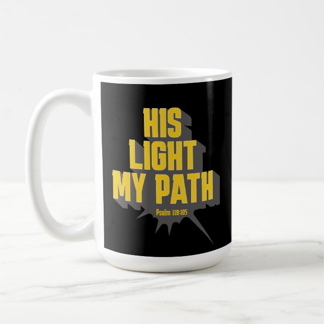 Caneca De Café Sua Luz, Meu Caminho - Salmo 119:105 (Esquerda)