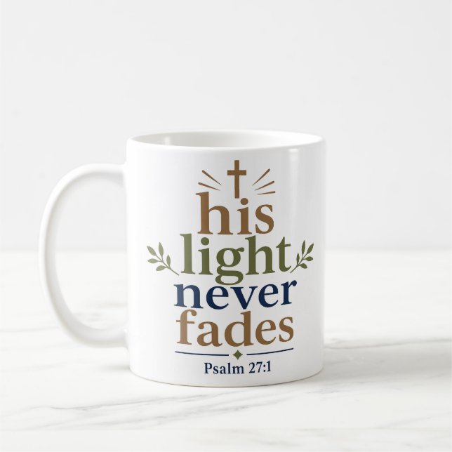Caneca De Café Sua Luz Nunca Se Apaga Fé Cristã Clássica (Esquerda)