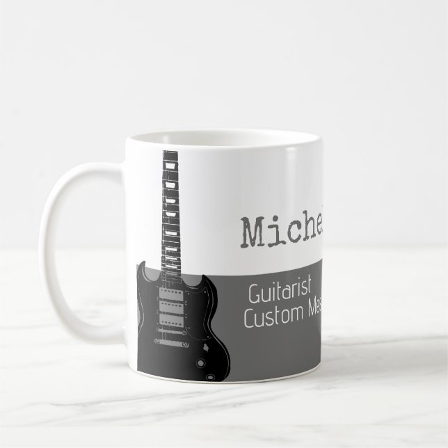 Caneca De Café sua meia-cinza profissional (guitarrista) metade b (Esquerda)