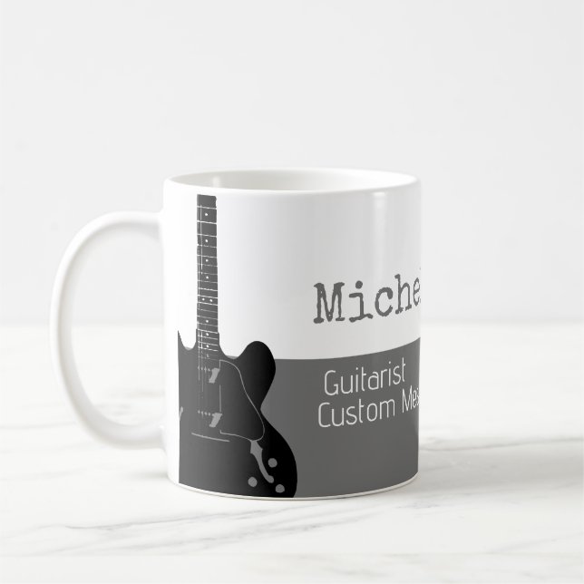 Caneca De Café sua meia-cinza profissional (guitarrista) metade b (Esquerda)