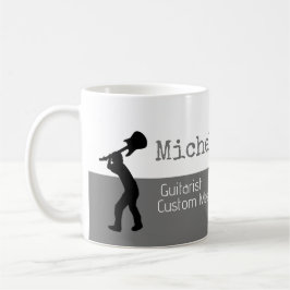 Caneca De Café sua meia-cinza profissional (guitarrista) metade b