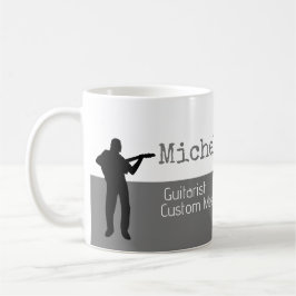 Caneca De Café sua metade profissional (guitarrista) meia-cinza m