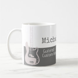 Caneca De Café sua metade profissional (guitarrista) metade-cinza