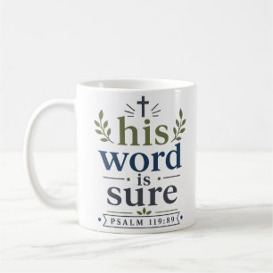 Caneca De Café Sua Palavra É Segura Inspiração Citação Bíblica Cr