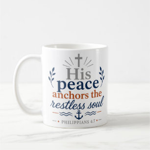 Caneca De Café Sua Paz Ancorar a Alma Inquieta Citação Moderna