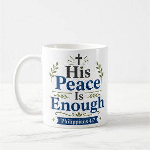 Caneca De Café Sua Paz É Suficiente Citação de Oração da Manhã