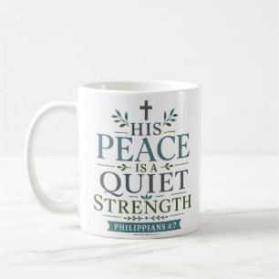 Caneca De Café Sua Paz É Uma Força Silenciosa Citação Cristã