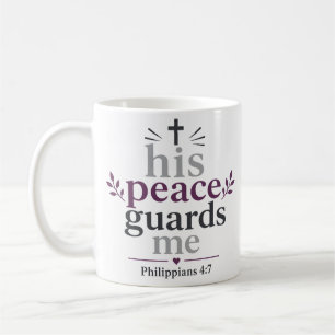 Caneca De Café Sua Paz Me Guarda Versículo Bíblico Inspirador