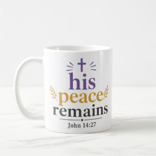 Caneca De Café Sua Paz Permanece Tipografia de Escrituras Cristãs